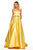 Sherri Hill - 52776 Two Piece Strapless Beaded Belt A Line Satin Dress In Yellow