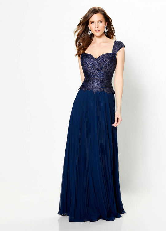 Montage by Mon Cheri - 219985W Embellished Sweetheart A-line Gown In Blue