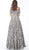 Jovani - 61476 Embroidered Off-Shoulder Ballgown In Gray