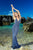 Blush by Alexia Designs - 11726 Plunging V Neck Shimmer Mermaid Gown In Blue and Silver