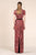 Saiid Kobeisy - 3563 Printed Short Sleeve Column Dress In Purple