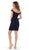 May Queen - MQ1597 Lace Deep Off-Shoulder Sheath Dress In Blue
