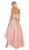 May Queen - MQ1627 Gilt-Appliqued Sweetheart High Low Gown In Pink