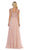 May Queen - MQ1620 Embellished Scoop Neck A-line Dress In Pink