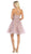May Queen - MQ1658 Lace Applique Illusion Scoop Neck Cocktail Dress In Purple