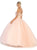 May Queen - LK121 Halter Neck Cold Shoulder Embellished Ballgown In Pink