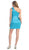 May Queen - Pleated One Shoulder Strap Cocktail Dress in Blue