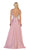 May Queen - MQ1632 Beaded V-Neck Pleated Ballgown In Purple