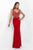 Blush - Beaded Sweetheart Jersey Sheath Dress 11048 in Red