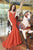 Janique W1711 - Sleeveless Scalloped Deep V Neck Illusion Mermaid Gown in Orange