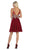 May Queen - MQ1646 Embroidered Halter A-line Dress In Red