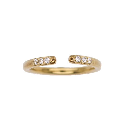 Open Pave Stacking Ring - Gold