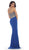 Appliqued Prom Gown with Slit
