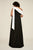 Tadashi Shoji - Bow-Ornate Draped Sleeve Long Gown In Black and White