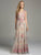 Lara Dresses - Embroidered Jewel Illusion Evening Gown with Silver Trimming and Rhinestone Embellishments 33223 in Neutral