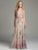 Lara Dresses - Embroidered Jewel Illusion Evening Gown with Silver Trimming and Rhinestone Embellishments 33223 in Neutral