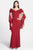Daymor Couture - 2003 Rosette Ruffles Off Shoulder Evening Gown In Red