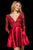 Sherri Hill - 53114 Beaded Lace Plunging V-Neck Short Dress In Red