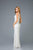 Scala - 48951 Embellished Plunging V-neck Sheath Dress In White