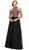 Two Piece Floral Embroidered Chiffon A-line Evening Dress