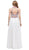 Two Piece Floral Embroidered Chiffon A-line Evening Dress