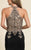 Dave & Johnny - 2325 Keyhole Cutout Scalloped Halter Gown in Black