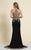 Dave & Johnny - 2325 Keyhole Cutout Scalloped Halter Gown in Black