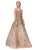 Eureka Fashion - 7007 Sequin Embellished Sweetheart A-Line Gown In Gold
