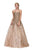 Eureka Fashion - 7007 Sequin Embellished Sweetheart A-Line Gown In Gold