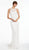 Alyce Paris - 7008 Sheer Jewel Neck Embroidered Lace Gown In White