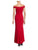 Cachet - 57824 Off Shoulder Jersey Long Dress in Red