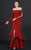 MNM COUTURE - N0043 Ruffled Off Shoulder Trumpet Gown In Red