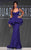 MNM Couture - Ruffled Lace Sweetheart Trumpet Dress 2220A in Blue