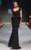 MNM Couture - 2282 Petal Flourish Scoop Neck Sheath Dress in Black