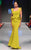 MNM Couture - 2282 Petal Flourish Scoop Neck Sheath Dress in Yellow and Green