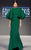 MNM Couture - 2284 Dramatic High Collared V-Back Mermaid Gown in Green