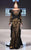 MNM Couture - 2286 Long Sleeves Lace Long Dress with Waistcoat in Black