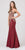 Eureka Fashion - 7033 Embroidered Appliqued Mermaid Gown In Red and Gold