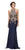 Eureka Fashion - 7033 Embroidered Appliqued Mermaid Gown In Blue and Gold