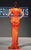 MNM Couture - 2295 Bell Cap Sleeve Peplum Sheath Gown in Orange