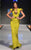 MNM Couture - 2295 Bell Cap Sleeve Peplum Sheath Gown in Yellow