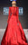 MNM Couture - 2306 Lace Long-sleeves Pleated Evening Gown in Red