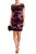 Adrianna Papell - AP1D100586 Shutter Pleat Floral Sheath Dress in Purple and Print