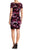 Adrianna Papell - AP1D100586 Shutter Pleat Floral Sheath Dress in Purple and Print
