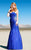 MNM Couture - 7056 Strapless Pleated Bodice Gown In Blue