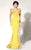 MNM Couture - Ruffle Accented Sweetheart Mermaid Dress 2263 in Yellow