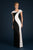 Daymor Couture - Cap Sleeved V-Neck Gown 706 in Black and White