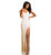 Johnathan Kayne - 7070 Embellished V-neck Sheath Dress in White and Gold