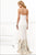 7083 Strapless Sequined Evening Gown