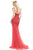 Johnathan Kayne - 7087 Beaded Mesh Godet Gown in Red